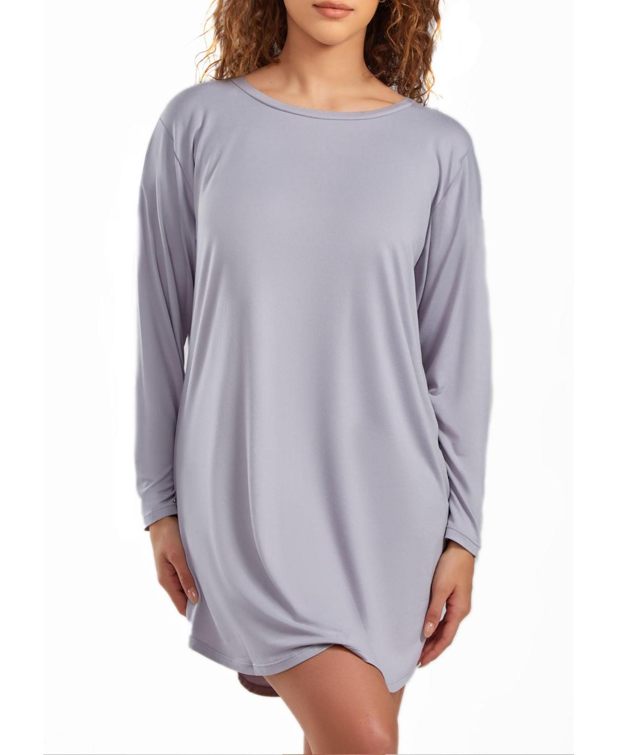 iCollection Womens Jewel Modal Sleep Shirt or Dress in Ultra Soft and Cozy Lounge Style Product Image