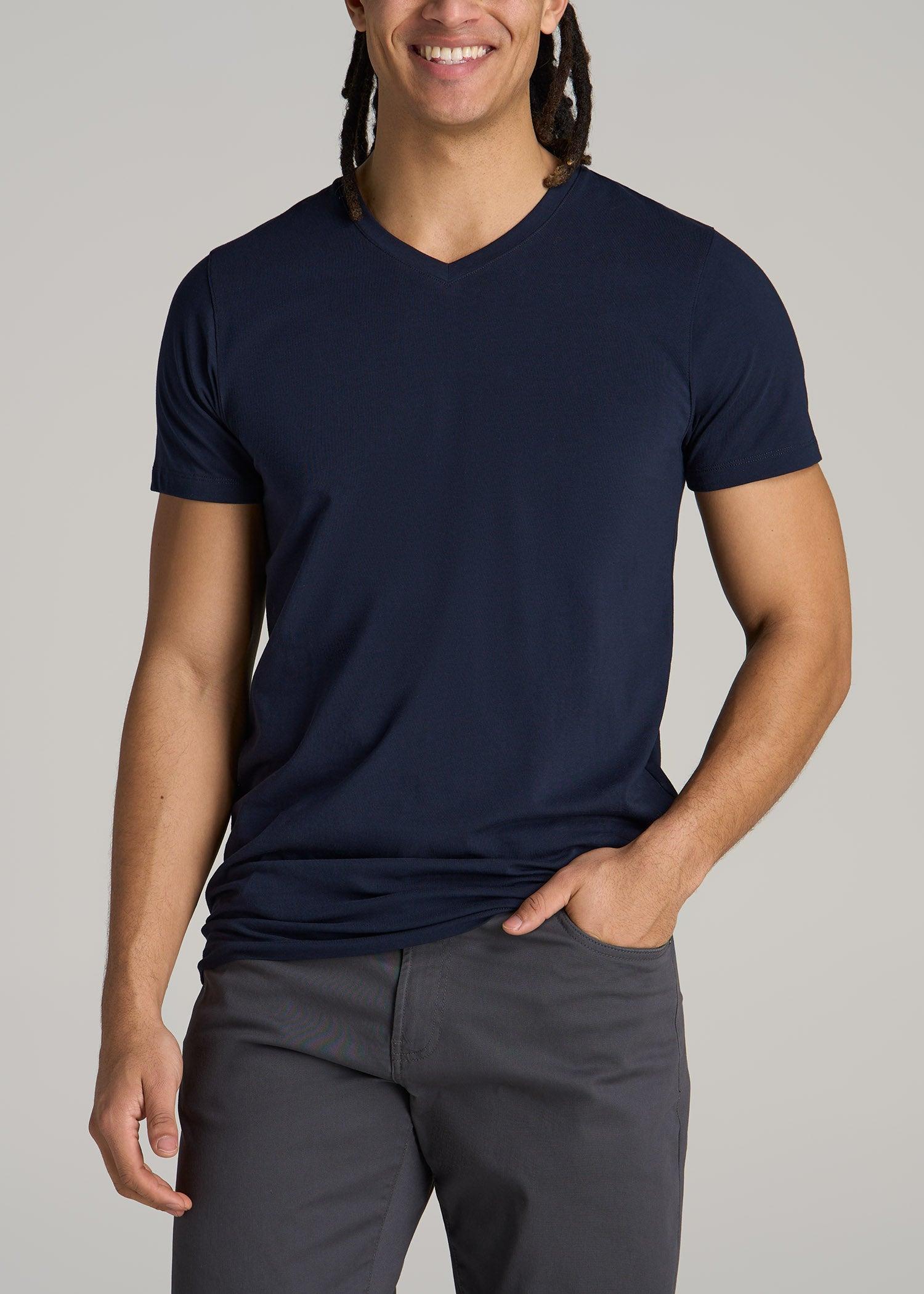 The Essential MODERN-FIT V-Neck Tee for Tall Men in White Product Image