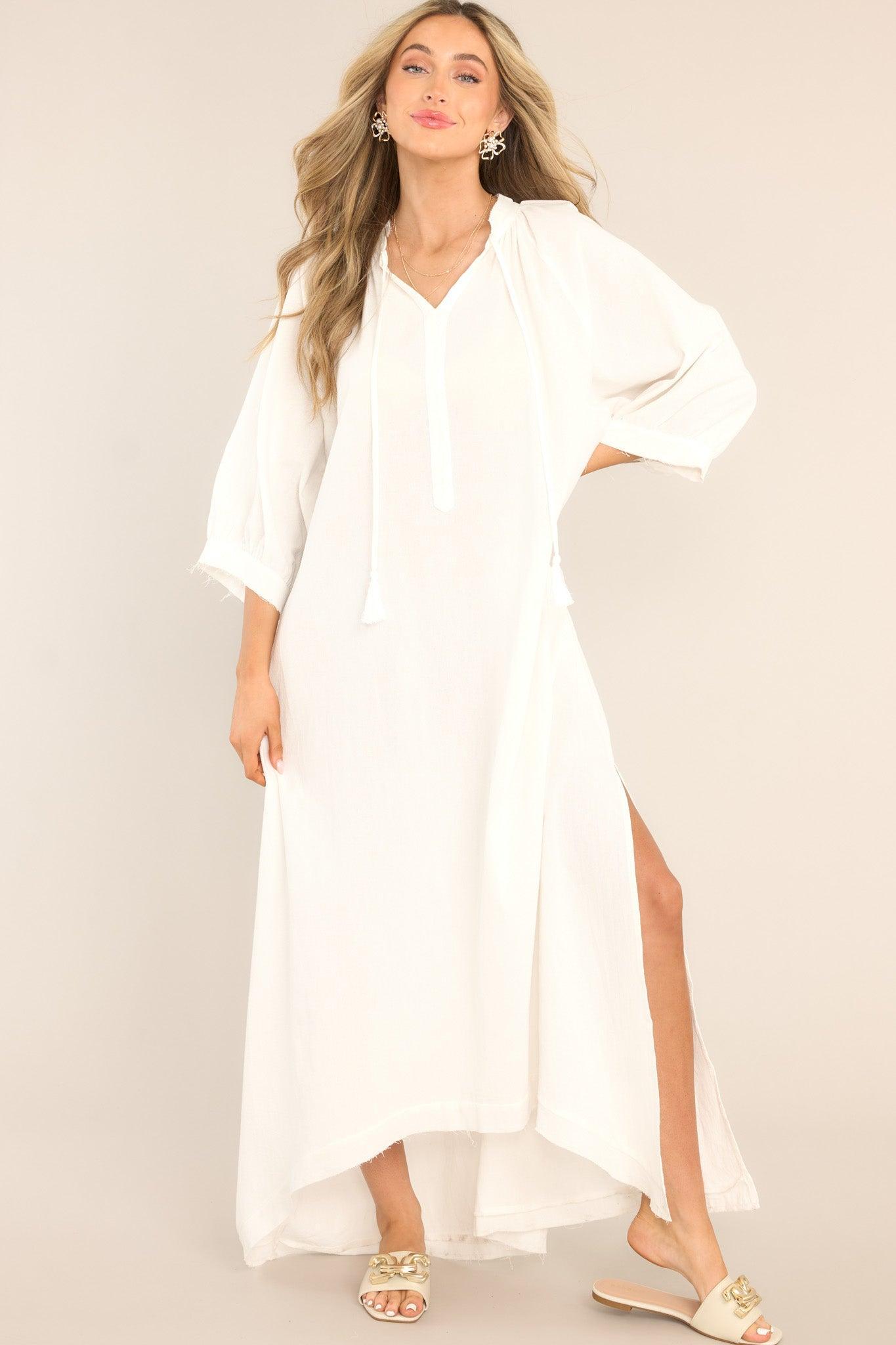 Shoreline Serenity Ivory Maxi Dress Product Image