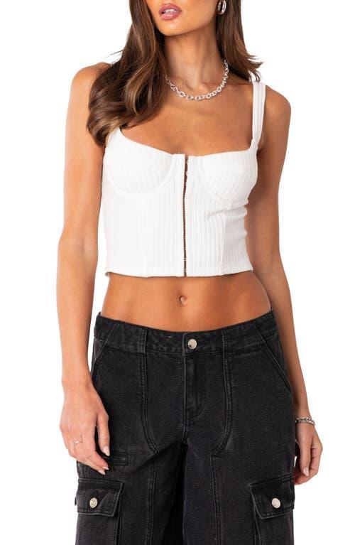 EDIKTED Isadora Rib Corset Crop Top Product Image