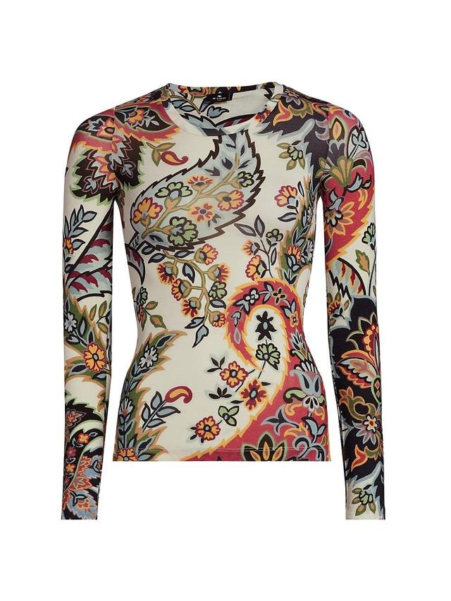 Womens Floral Wool-Blend Top Product Image