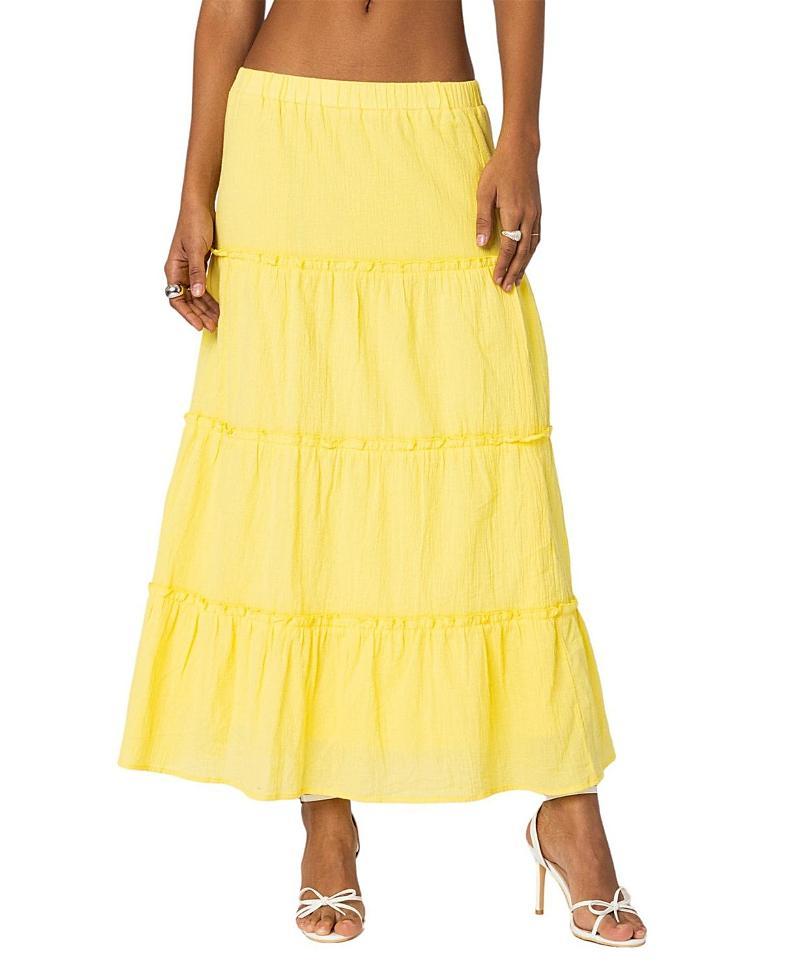 EDIKTED Tiered Cotton Skirt Product Image