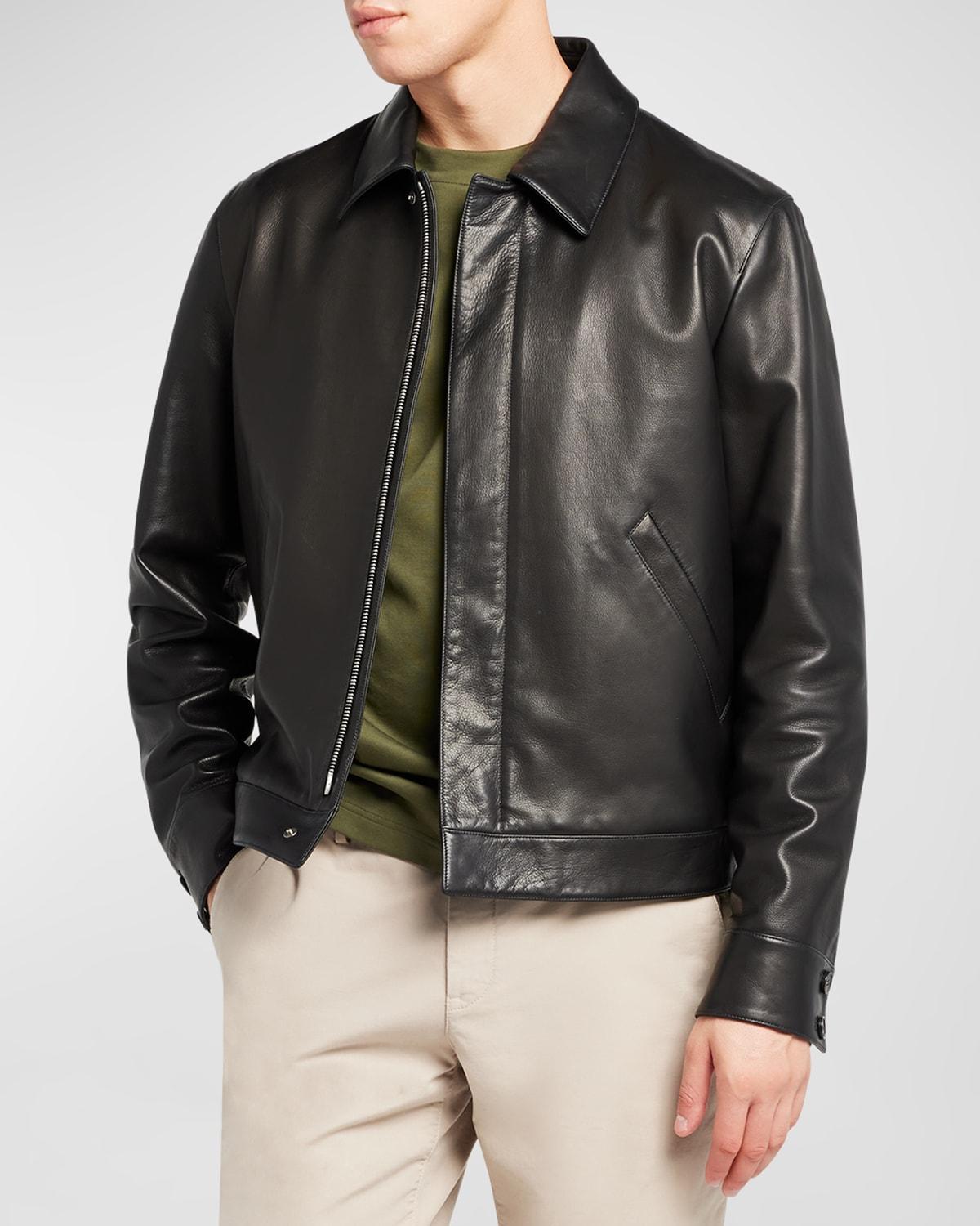 Mens Yabu Grained Calf Leather Jacket Product Image