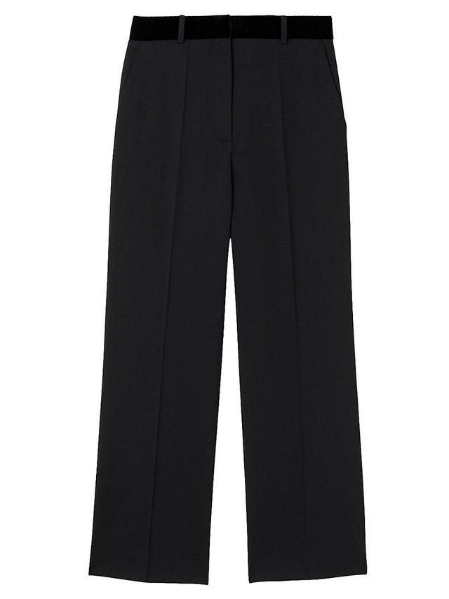 sandro Poete High Waist Ankle Wool Blend Pants Product Image