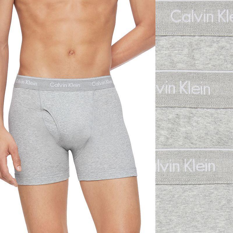 Mens Calvin Klein 3-Pack Cotton Classics Boxer Briefs Grey Product Image