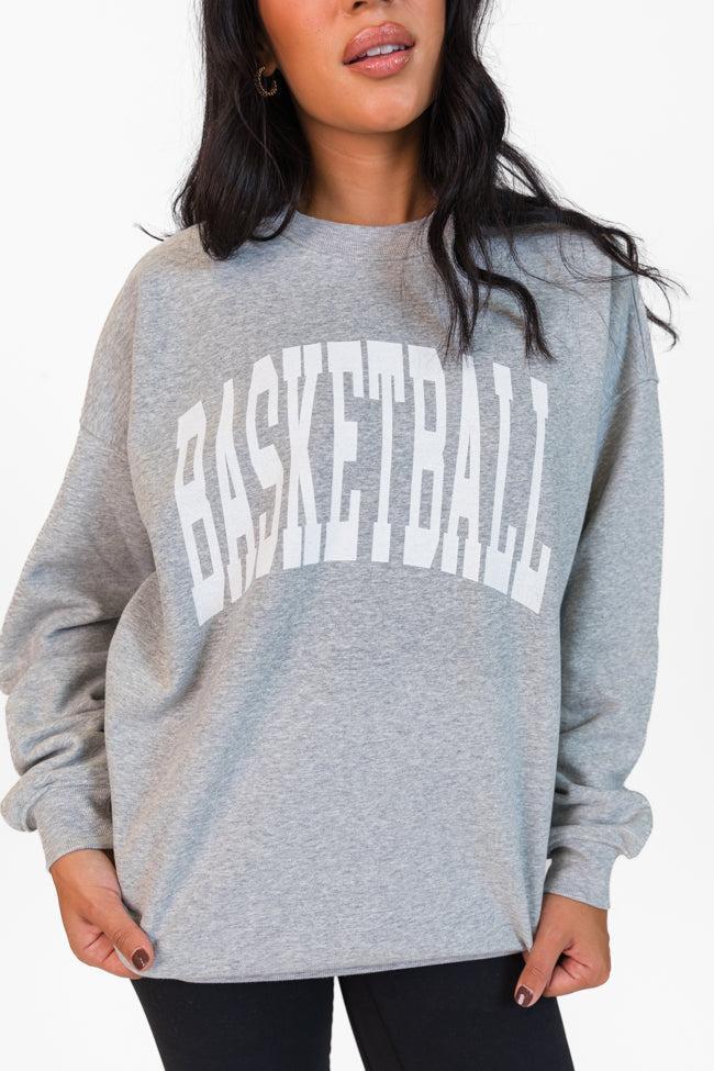 Basketball Block Light Grey Oversized Graphic Sweatshirt product image