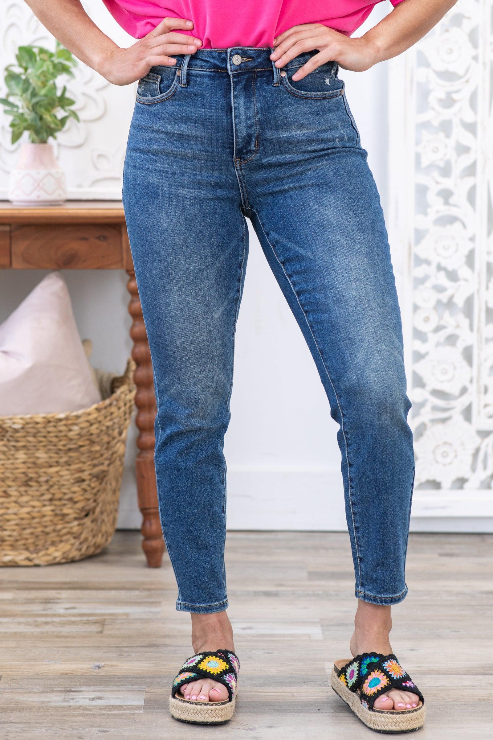 Judy Blue Tummy Control Dark Wash Slim Jeans Product Image