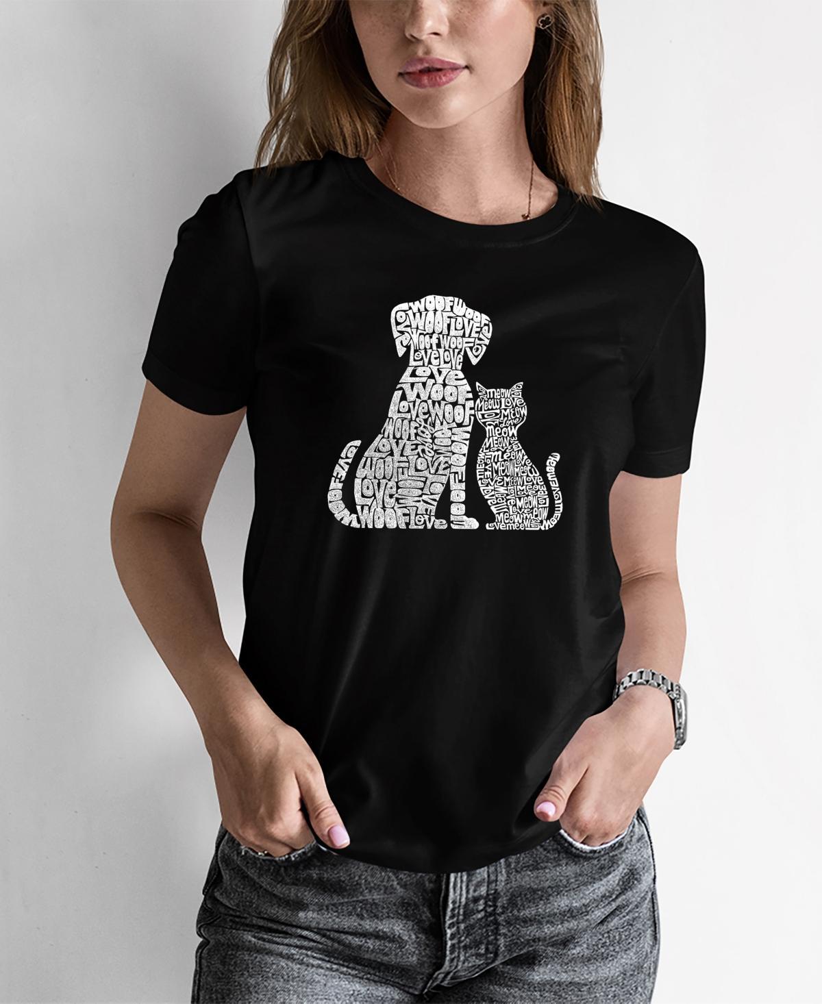 Womens Word Art Dogs and Cats T-shirt Product Image