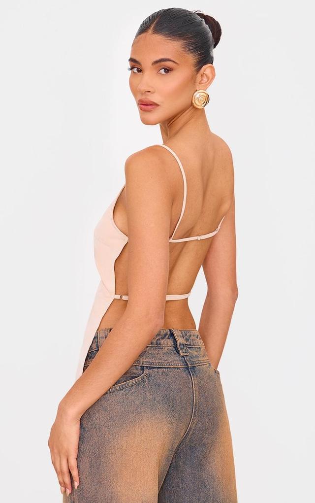 Beige Backless Long Top Product Image