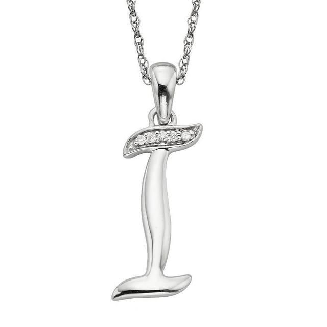 Sterling Silver Diamond Accent Initial Pendant, Womens Product Image