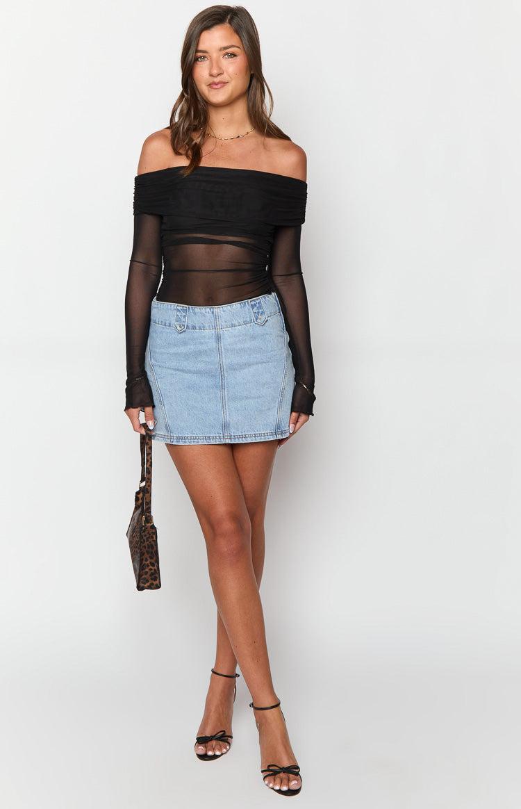 Kole Light Wash Denim Mini Skirt Product Image