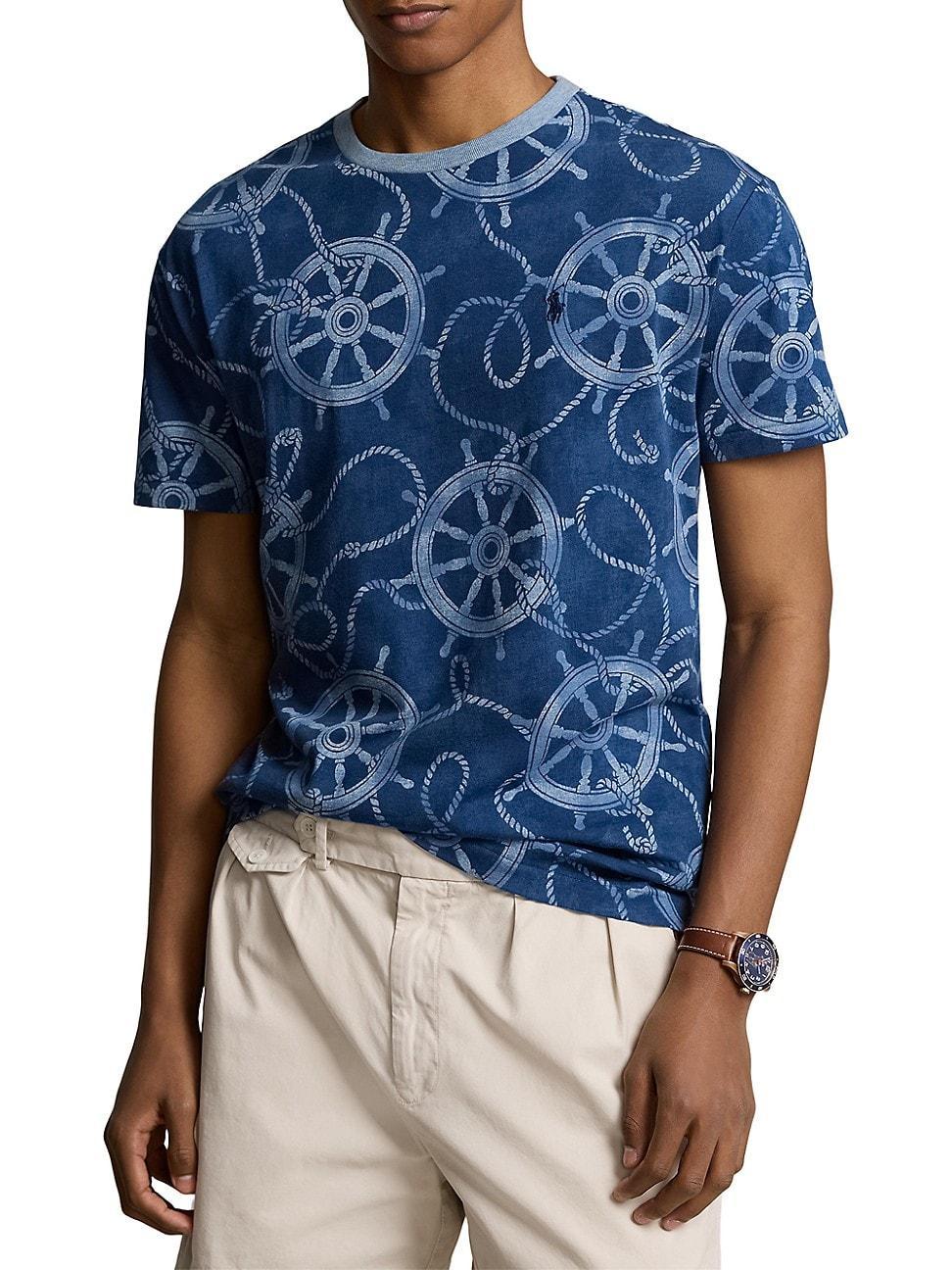 Polo Ralph Lauren Classic Fit Nautical Jersey T-Shirt (Rope and Ship Wheel) Men's Clothing Product Image