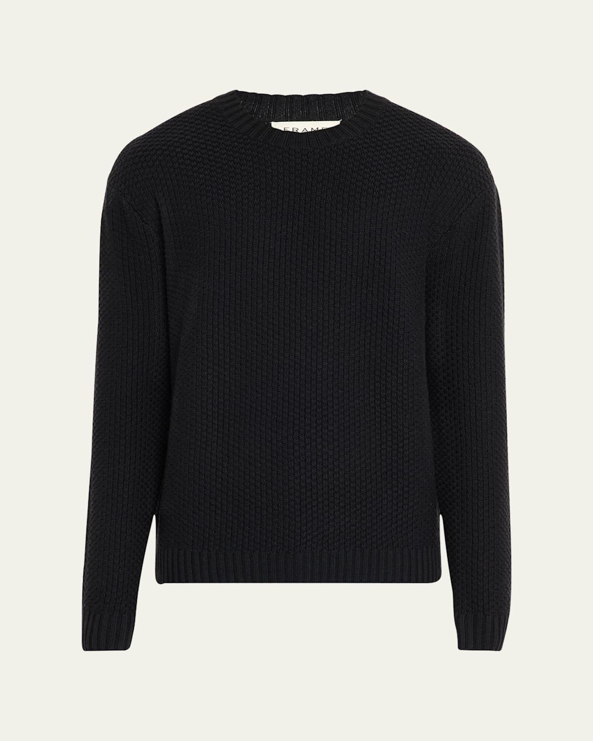 Mens Textured Wool-Cashmere Sweater Product Image