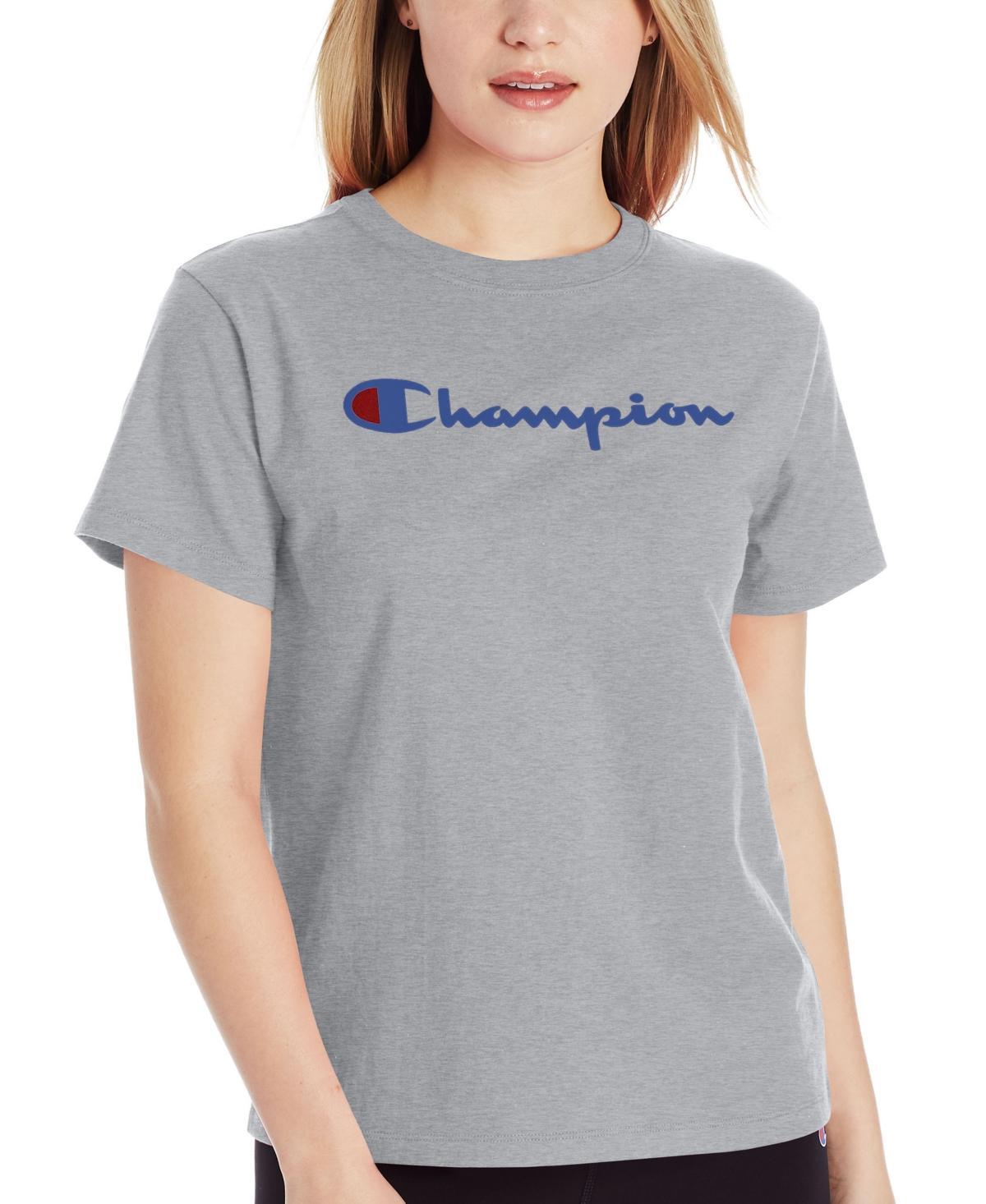 Champion Womens Cotton Classic Crewneck Logo T-Shirt Product Image