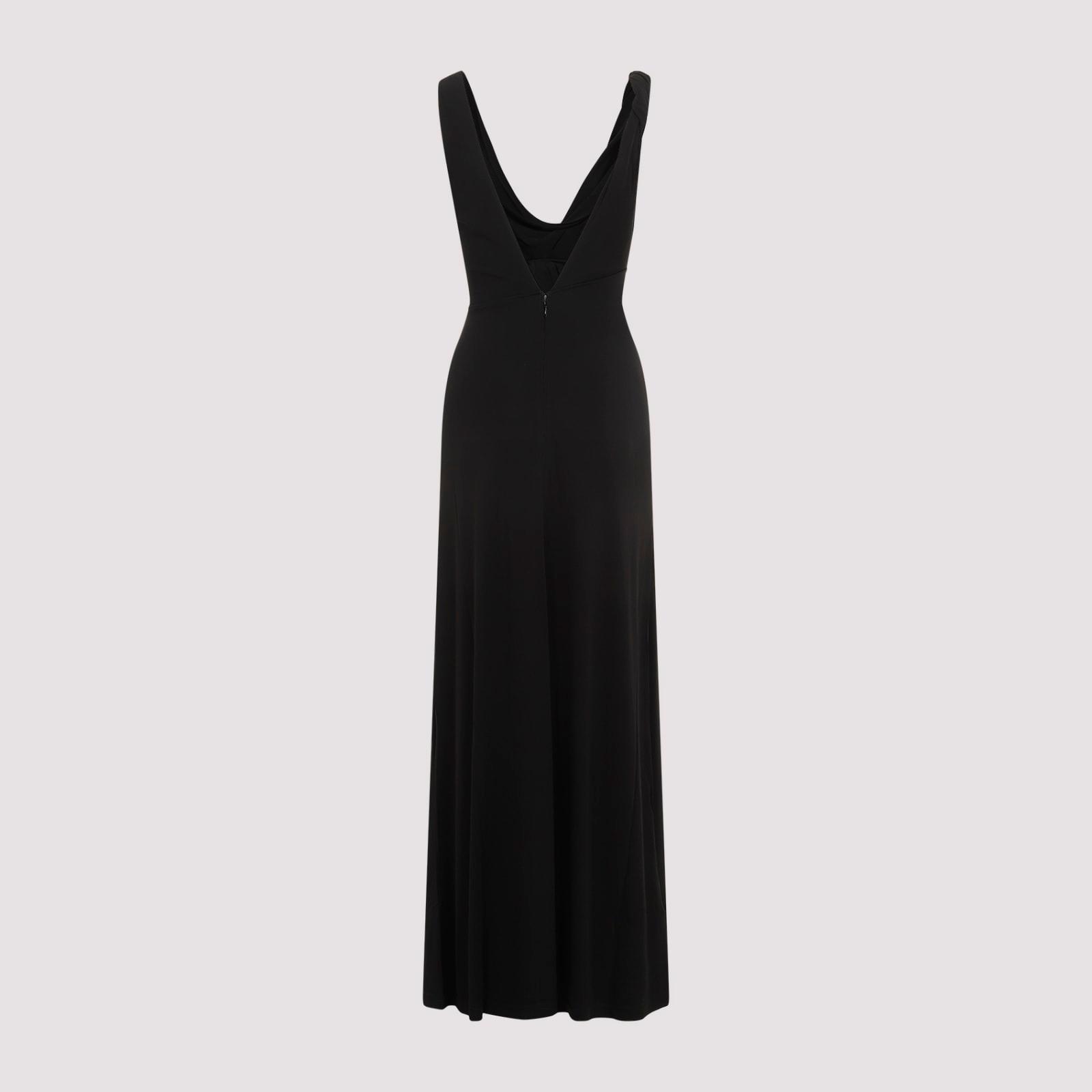 TOTÊME Draped Crepe Maxi Dress In Black Product Image