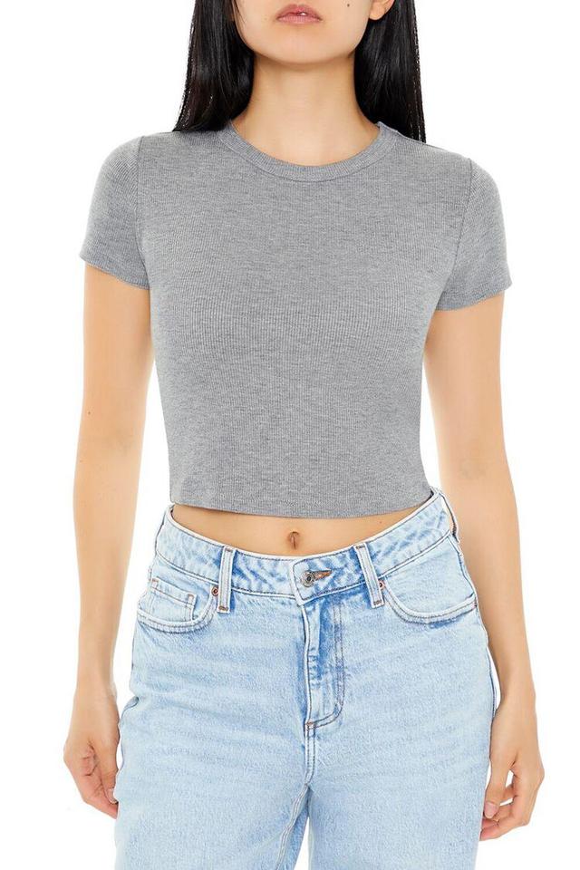 Cropped Rib-Knit Tee | Forever 21 Product Image