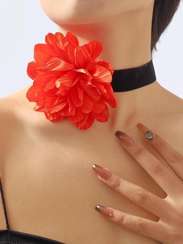 Chains Three-Dimensional Flower Necklaces Accessories Product Image