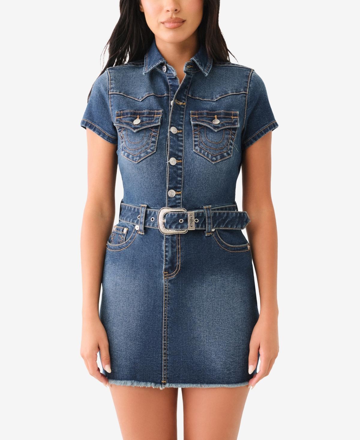 True Religion Womens Western Belted Denim Dress product image