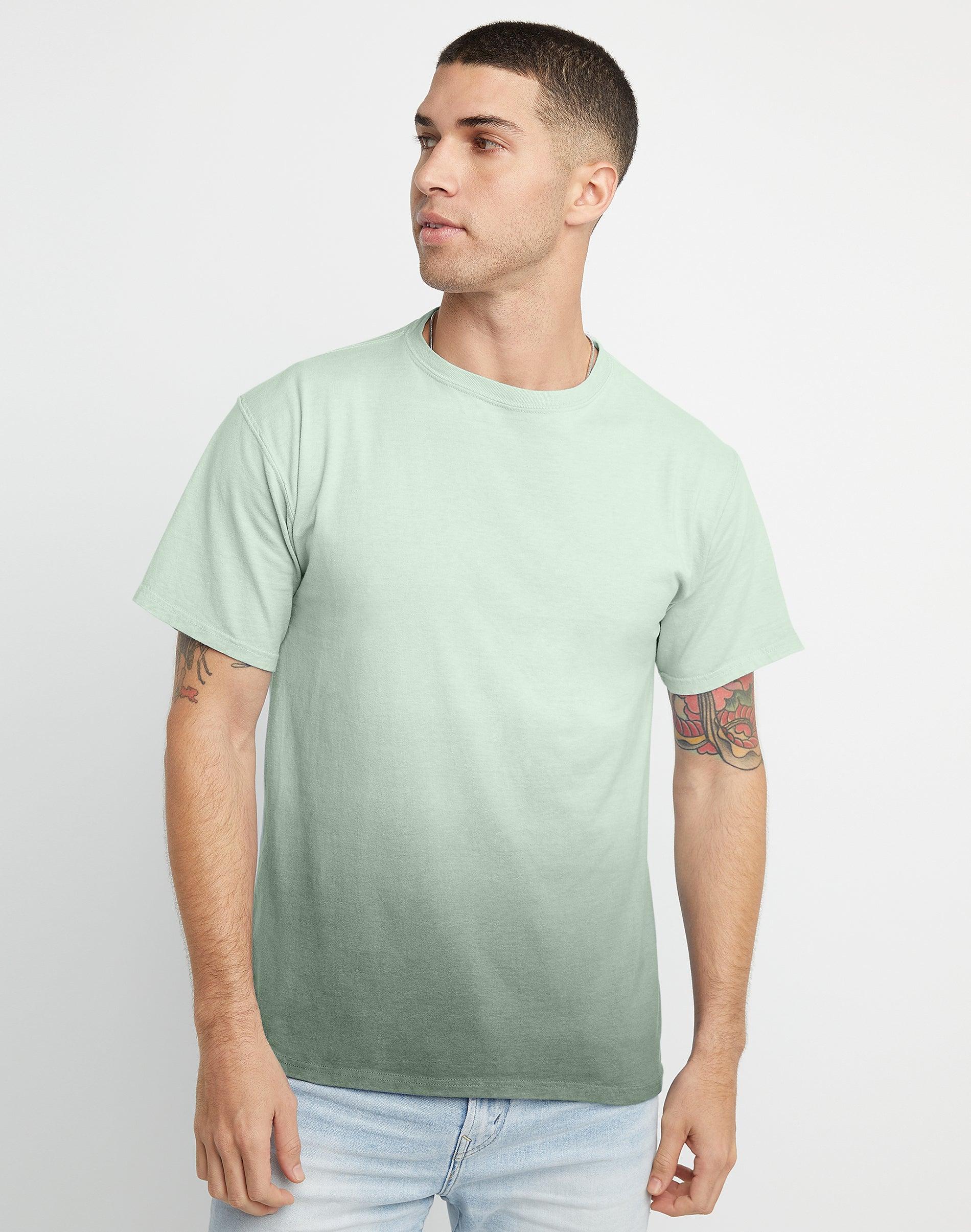 Hanes Mens Garment Dyed Ombre T-Shirt Spanish Moss 3XL Product Image