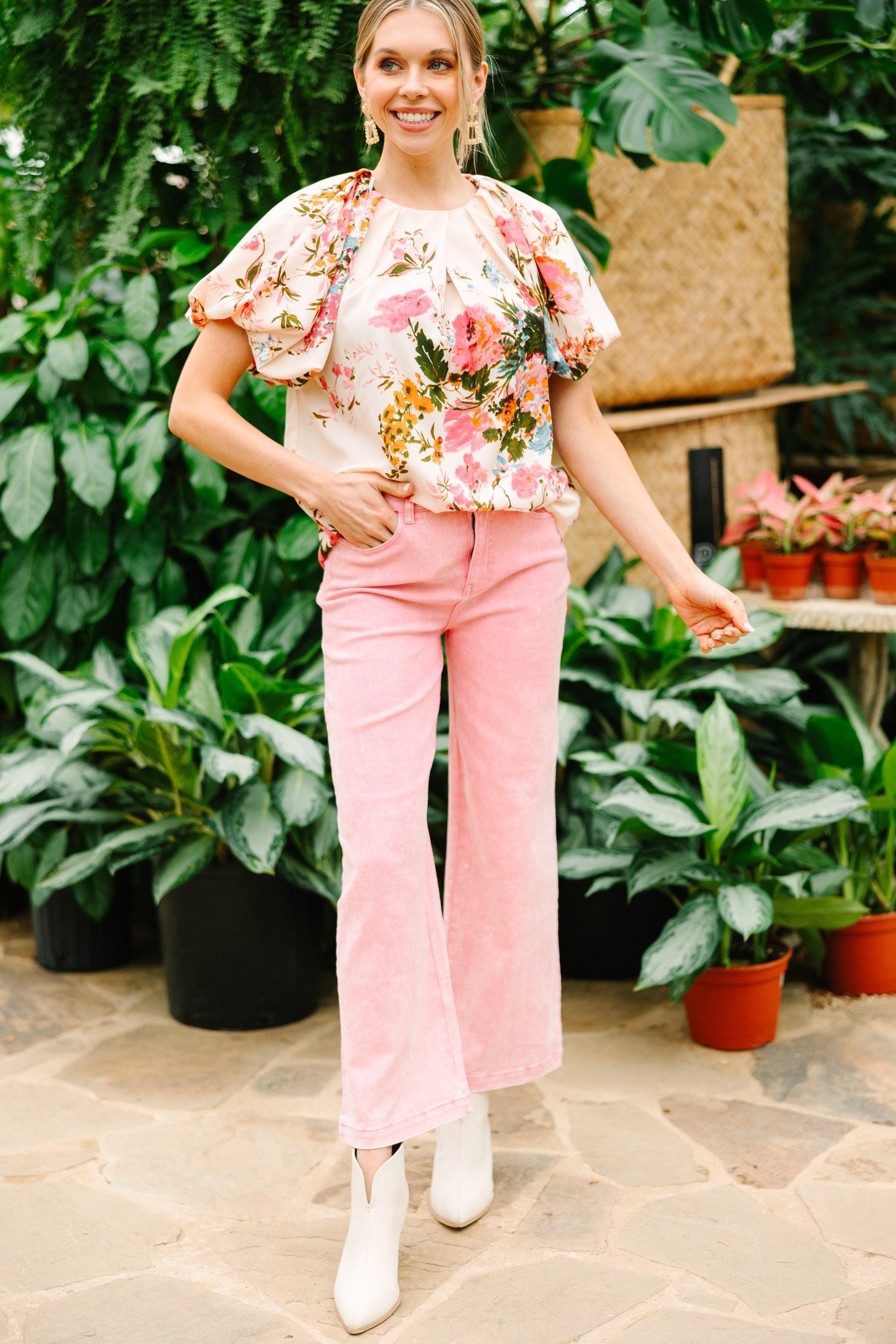 How It Feels Pink Floral Blouse Female Product Image