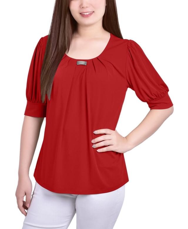 Ny Collection Petite Short Sleeve Balloon Sleeve Top Product Image