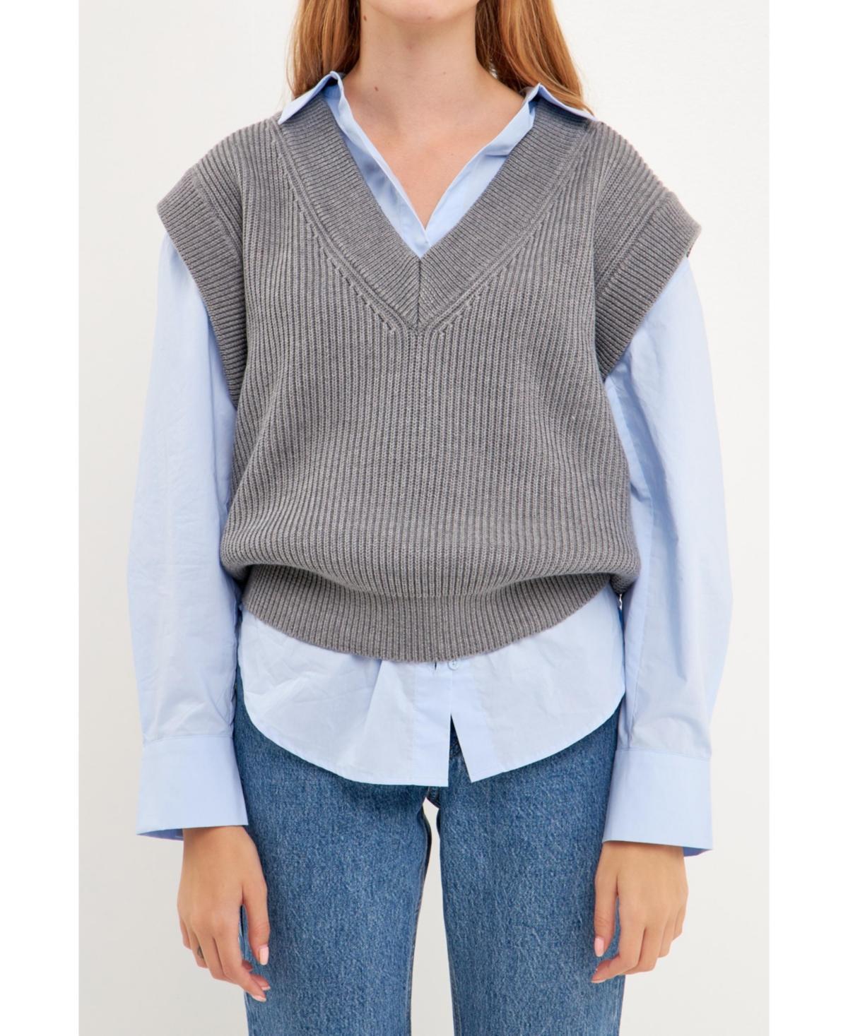 English Factory Throw On Sweater Vest Product Image