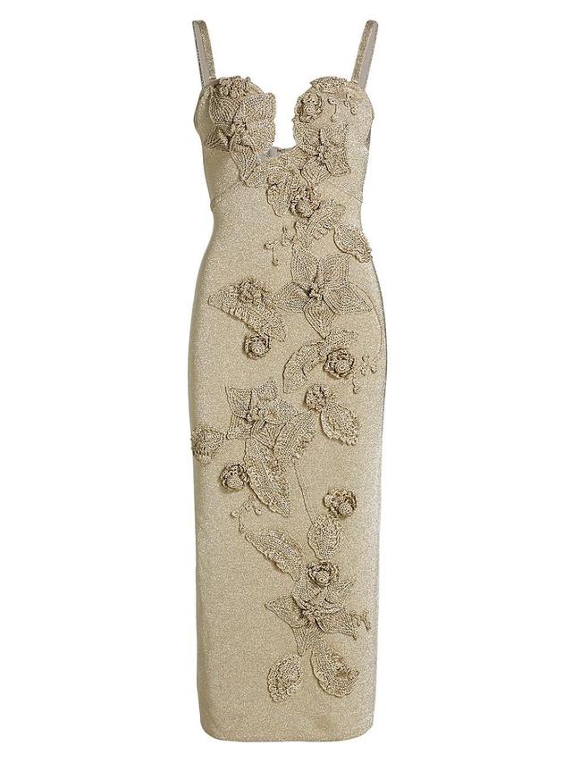 Womens Soraiya Floral Knit Sleeveless Midi-Dress Product Image