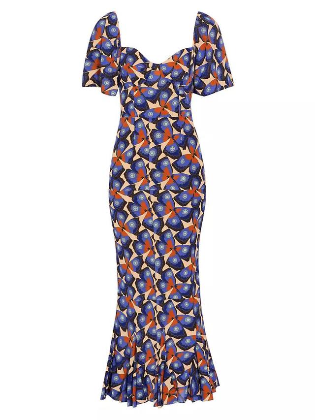 Ramona Butterfly-Print Midi-Dress Product Image