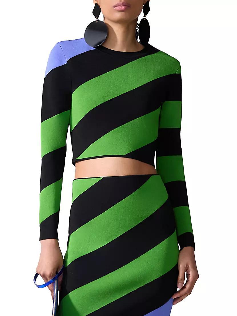 Striped Crop Sweater Product Image