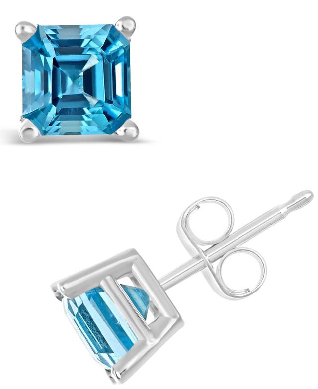 Celebration Gems Sterling Silver Blue Topaz Stud Earrings, Womens Product Image