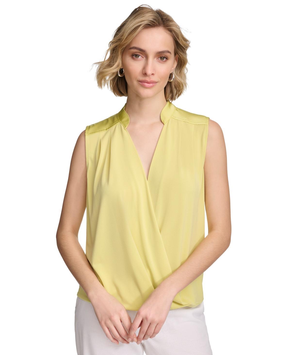 Women's Sleeveless Draped V-Neck Top  Product Image