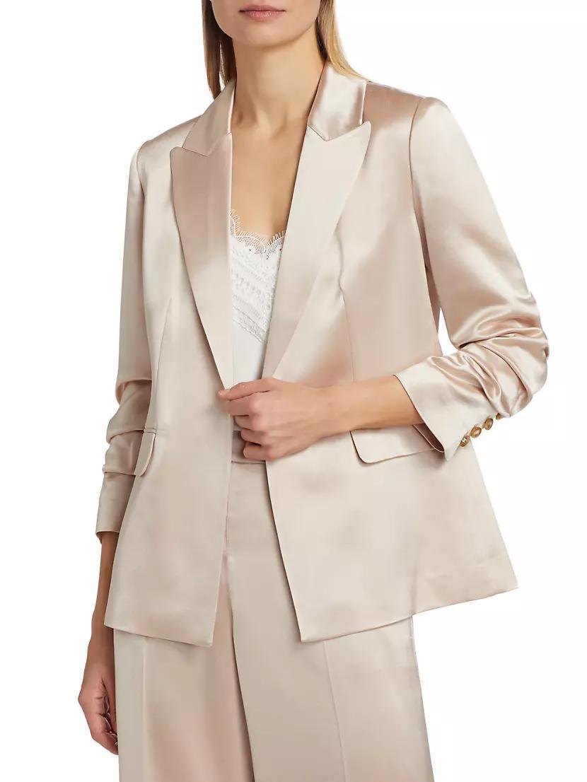 Ashlynn Satin Single-Breasted Blazer Product Image