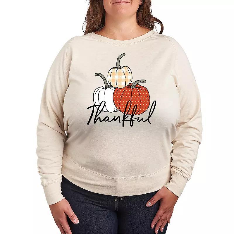 Plus Size Thankful Pumpkins Lightweight French Terry Sweatshirt, Womens Product Image