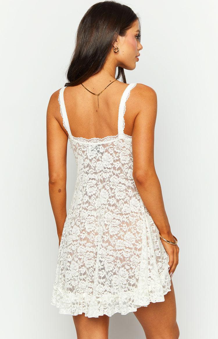 All Mine White Lace Mini Dress Product Image