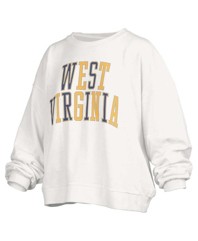 Womens Pressbox West Virginia Mountaineers Janise Waist Length Oversized Pullover Sweatshirt Product Image