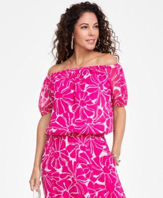 Women's Printed Off-The-Shoulder Top, Created for Macy's Product Image