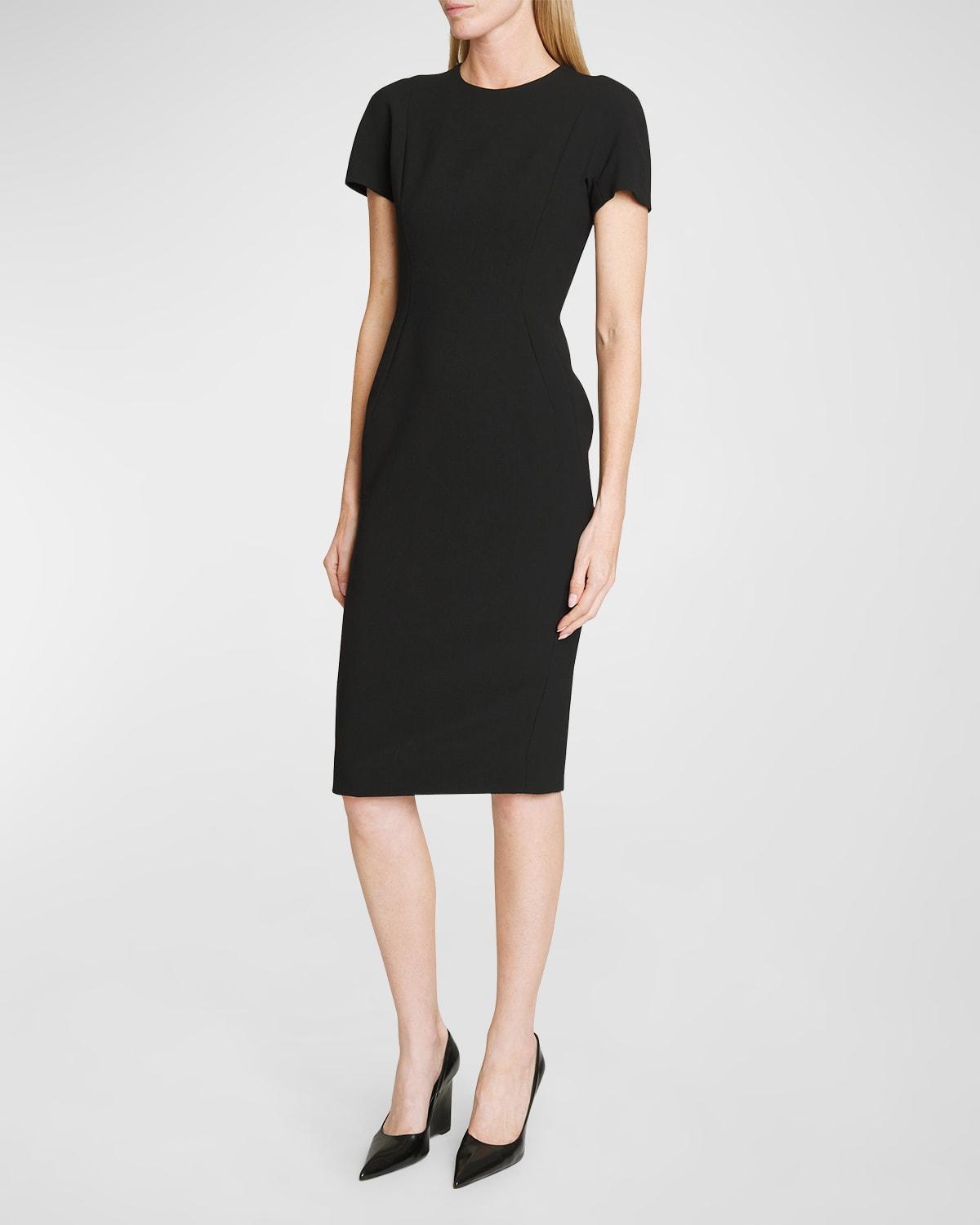 Womens Short Sleeve Wool-Blend Midi-Dress Product Image