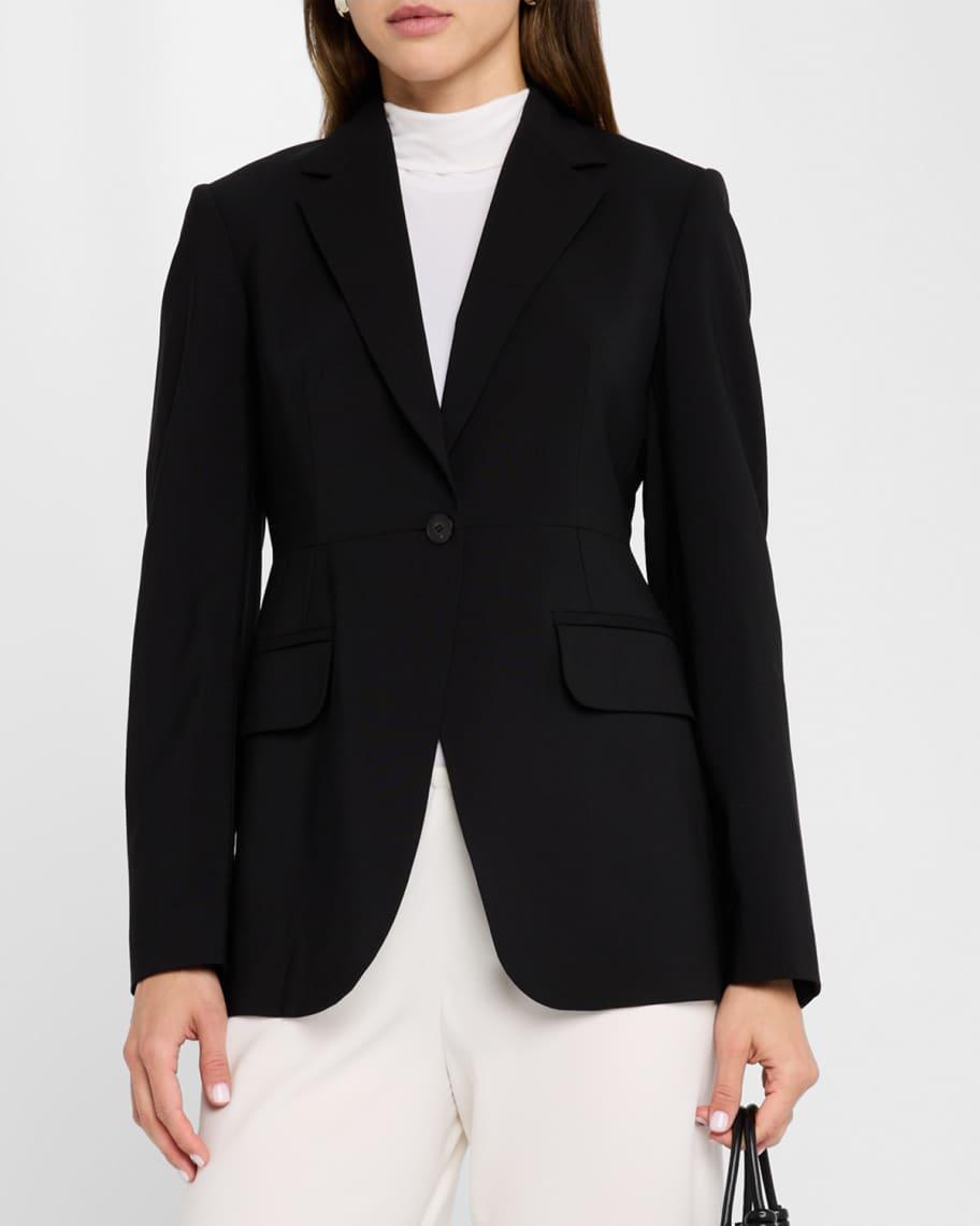 Single-Button Stretch Wool Blazer Product Image