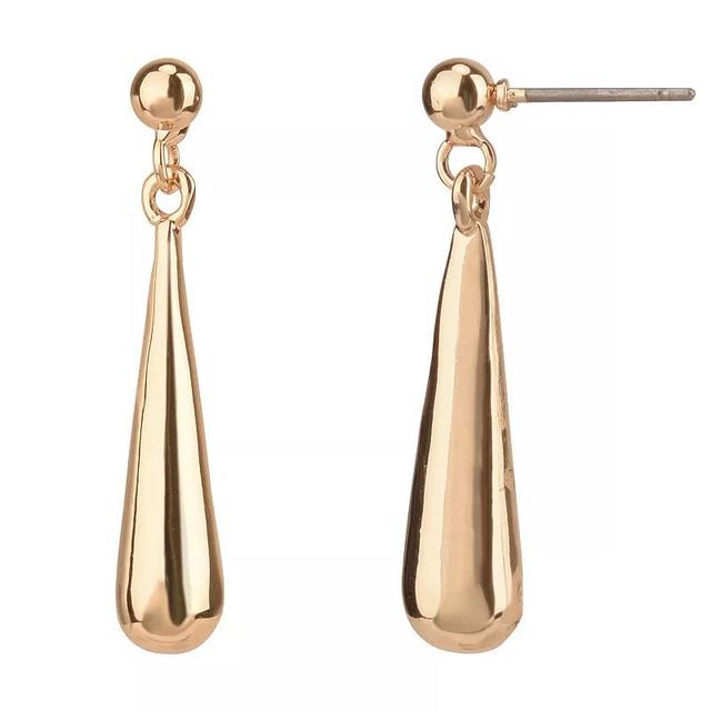 Gold Tone Linear Dangle Earrings, Womens, None Product Image