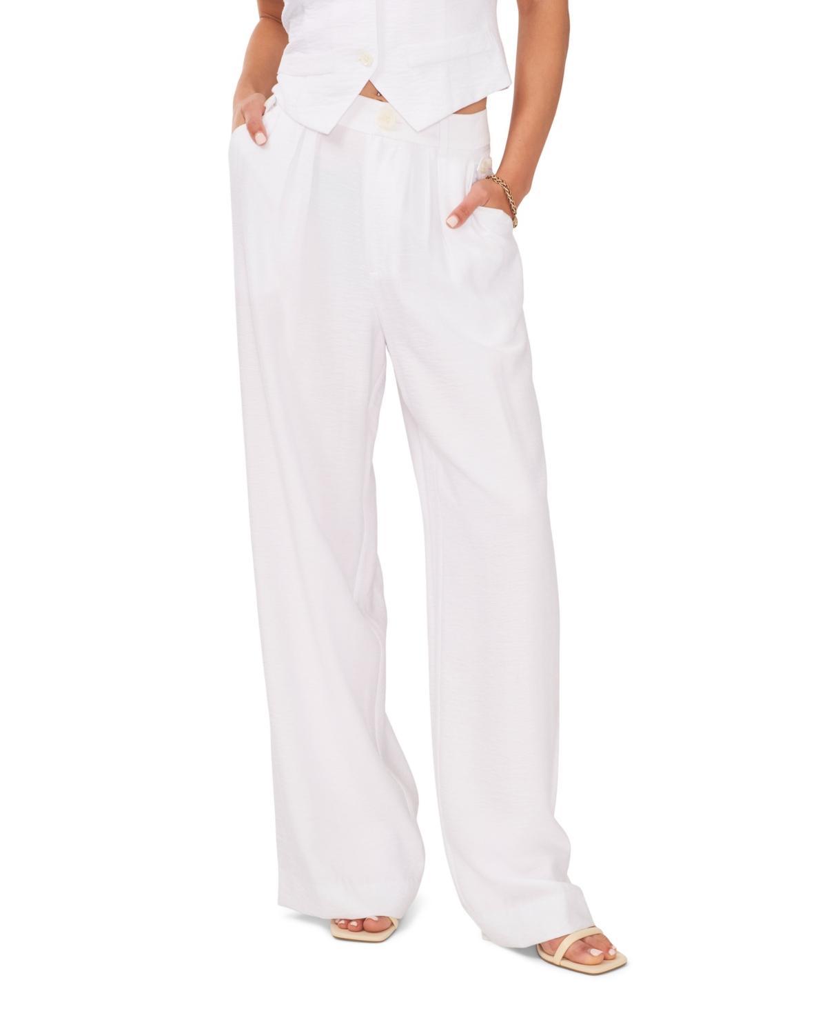 1.state Womens Button Detail Wide Leg Pants Product Image