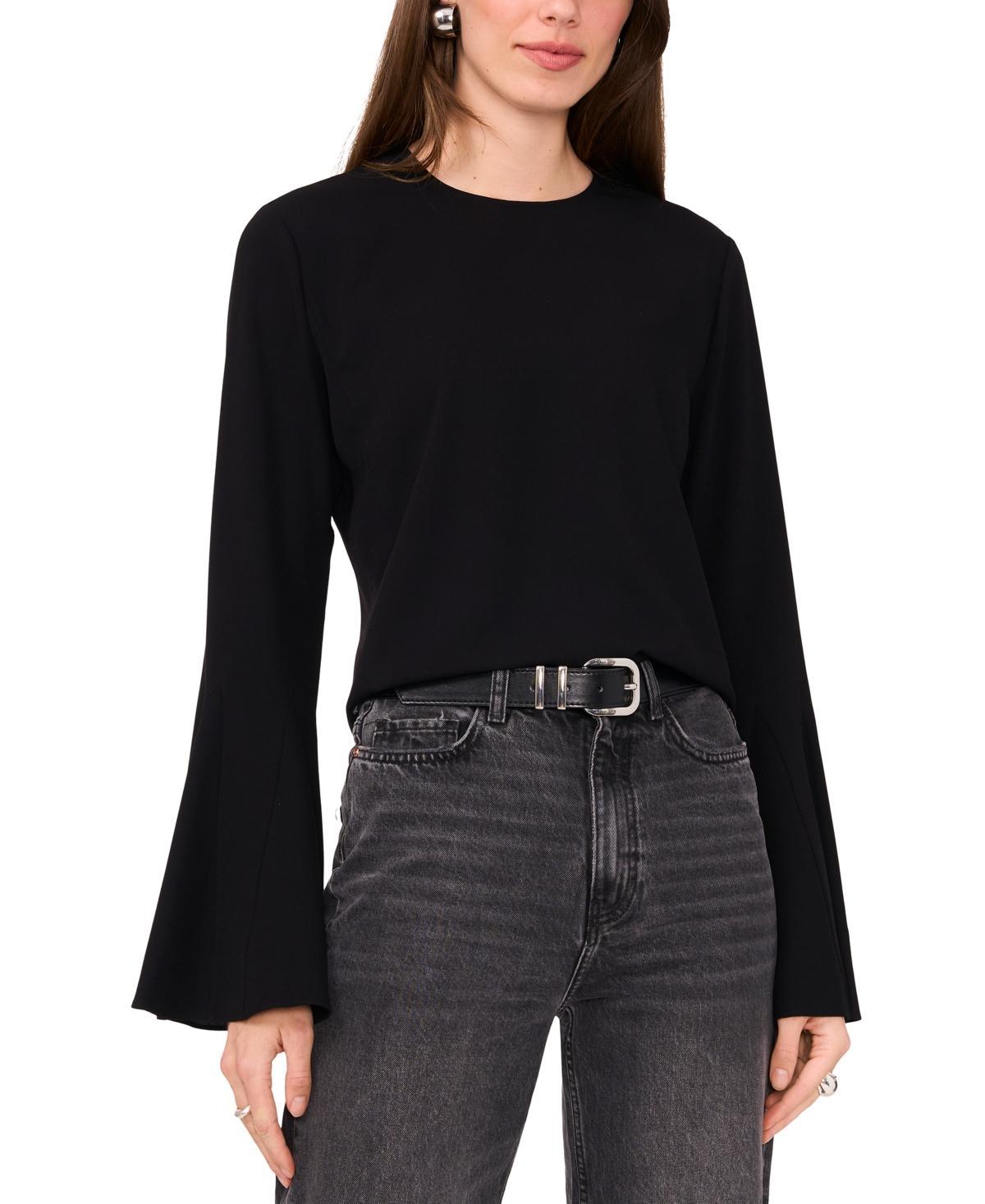 1.state Womens Crew Neck Wide Sleeve Blouse Product Image