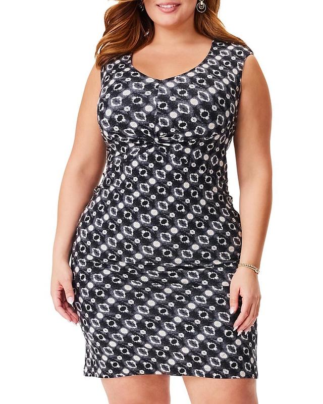 Nic+Zoe Plus Midnight Shibori Twist Front Dress Product Image