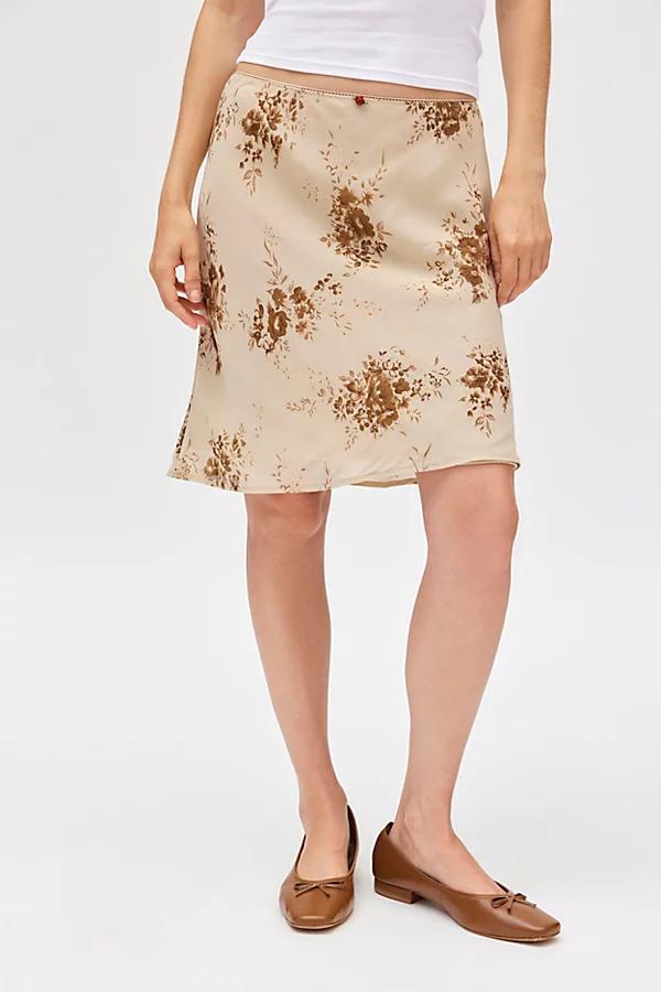 Urban Renewal Remnants Floral Print Knee Length Slip Skirt Womens at Urban Outfitters Product Image