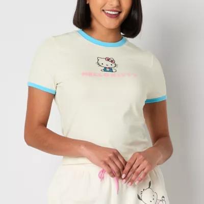 Juniors Hello Kitty Ringer Tee Womens Crew Neck Short Sleeve Hello Kitty Graphic T-Shirt product image