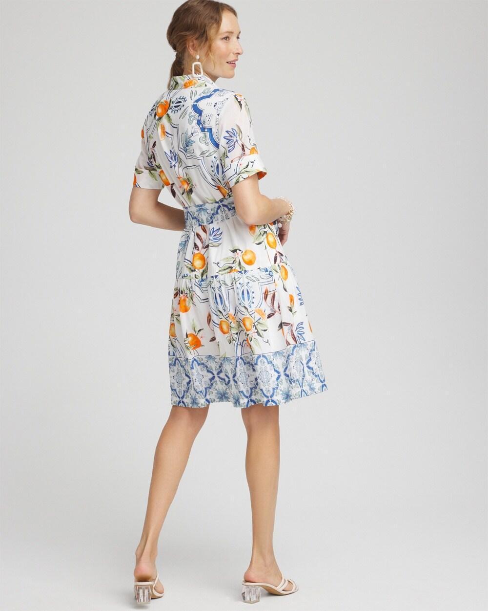 Silk Blend Tropical Shirt Dress Product Image