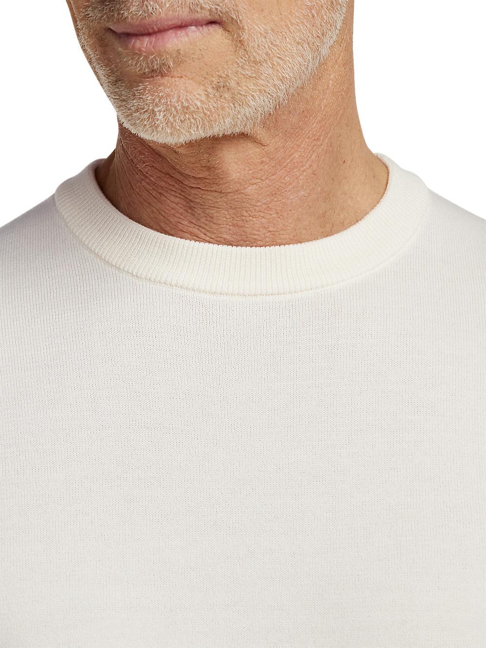 Supima Cotton Crew Neck Sweater - Off White Product Image