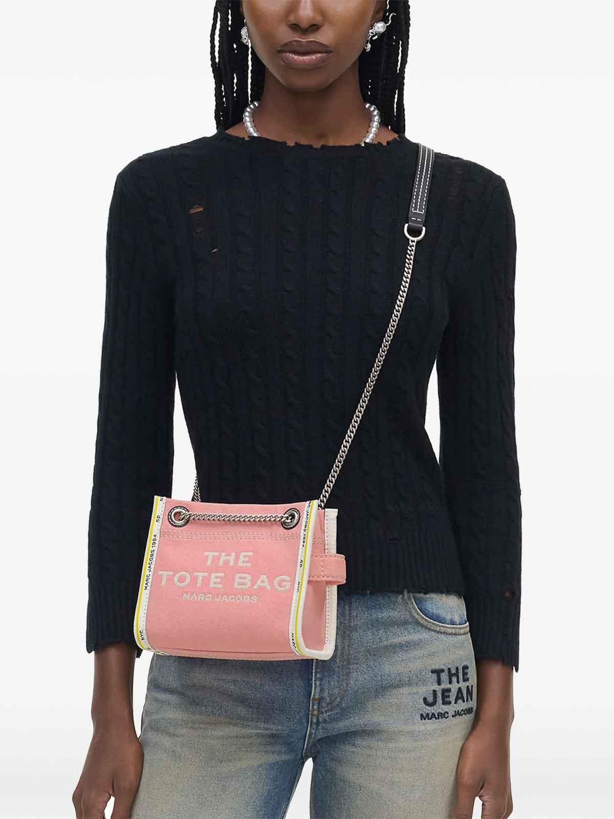 MARC JACOBS The Denim Chain Crossbody Tote Bag In Nude & Neutrals Product Image