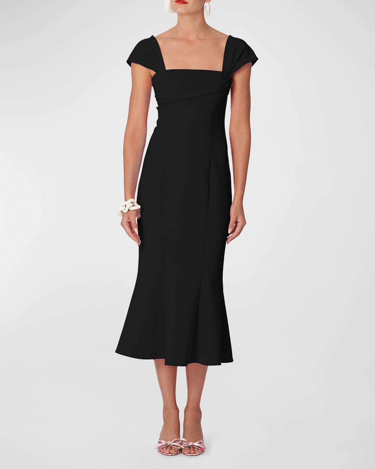 Womens Squareneck Trumpet Midi-Dress Product Image