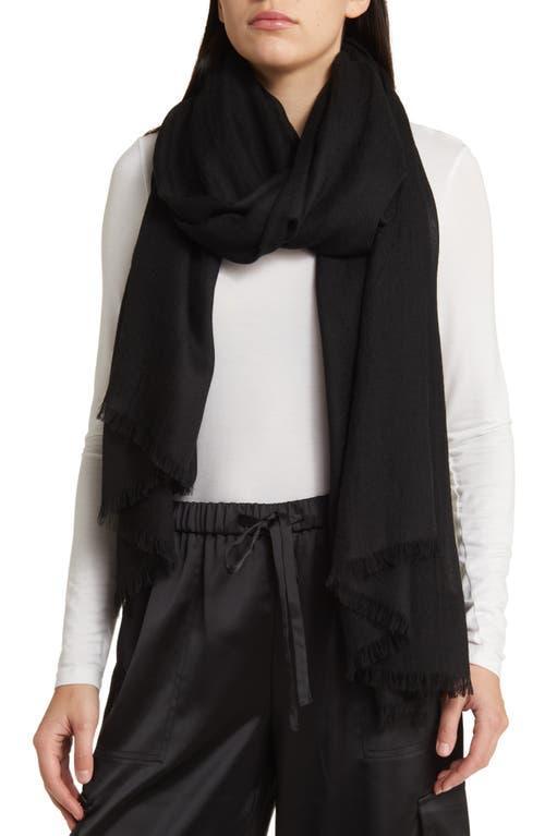 Womens Cashmere Fringed Scarf Product Image