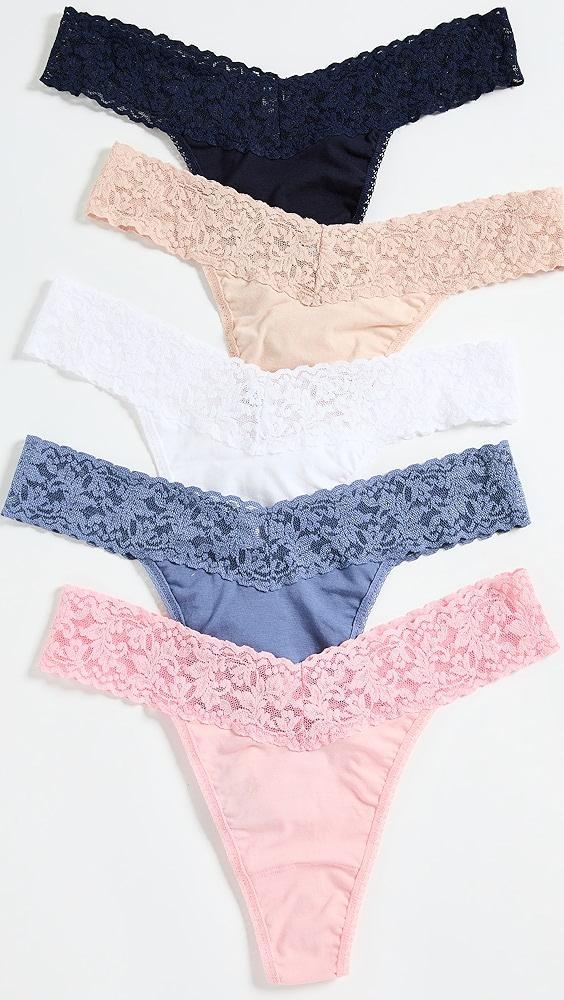 Hanky Panky Cotton Orig Rise 5 Pack Thong | Shopbop Product Image